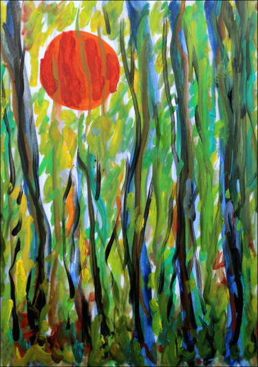 Картина под названием "Tree melody" - Jean Mirre, Подлинное произведение искусства, Масло