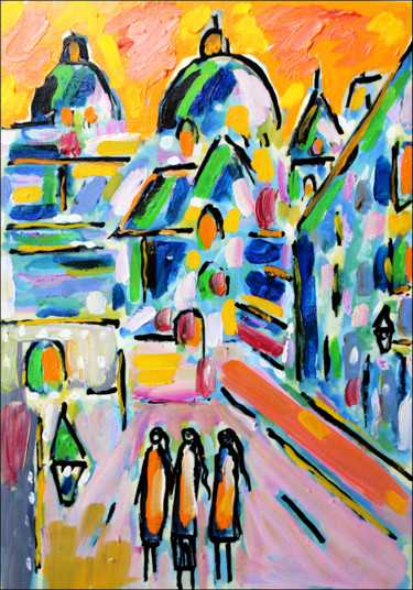 "Rimbaud, Ville" başlıklı Tablo Jean Mirre tarafından, Orijinal sanat, Petrol