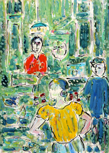 Peinture intitulée "L'épicerie" par Jean Mirre, Œuvre d'art originale, Huile
