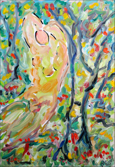 Peinture intitulée "Nymphe   SOLD" par Jean Mirre, Œuvre d'art originale, Huile
