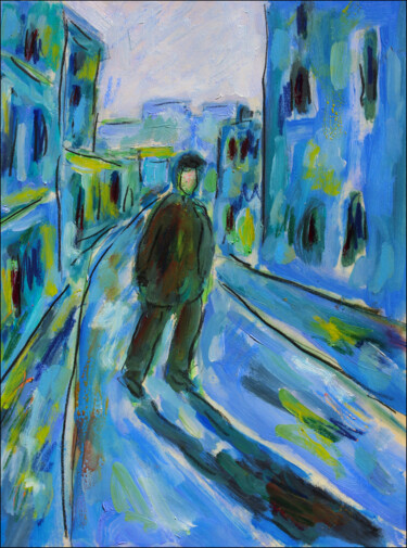 Malarstwo zatytułowany „Blue morning1” autorstwa Jean Mirre, Oryginalna praca, Olej