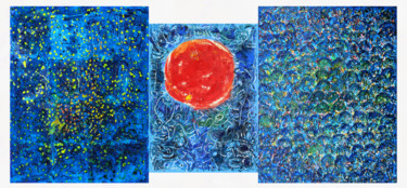 Картина под названием "Our Dear Planet" - Jean Mirre, Подлинное произведение искусства, Масло Установлен на Деревянная рама…