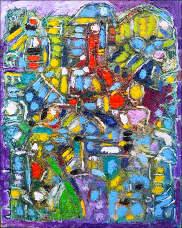 Картина под названием "Kingdom" - Jean Mirre, Подлинное произведение искусства, Масло Установлен на Деревянная рама для носи…