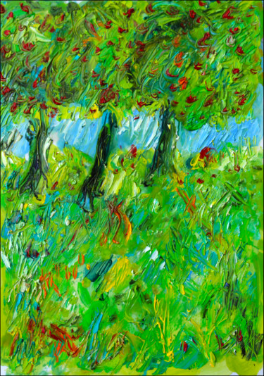 Peinture intitulée "Free trees" par Jean Mirre, Œuvre d'art originale, Huile