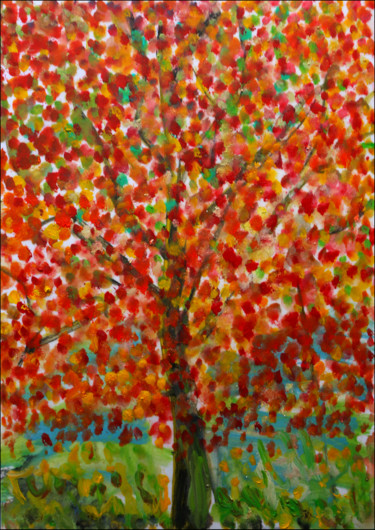 Painting titled "Maple tree" by Jean Mirre, Original Artwork, Oil