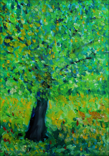 Schilderij getiteld "Beatle tree" door Jean Mirre, Origineel Kunstwerk, Olie