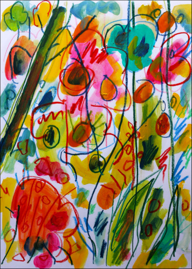 Peinture intitulée "Garden1" par Jean Mirre, Œuvre d'art originale, Huile