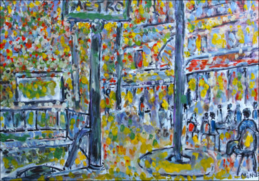Картина под названием "Métro Trocadéro" - Jean Mirre, Подлинное произведение искусства, Масло