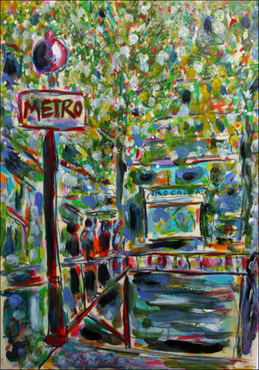 Peinture intitulée "Trocadéro" par Jean Mirre, Œuvre d'art originale, Huile