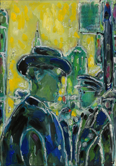 Painting titled "Early Manhattan" by Jean Mirre, Original Artwork, Oil