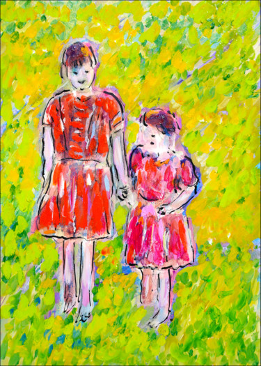 Pittura intitolato "Sisters" da Jean Mirre, Opera d'arte originale, Olio