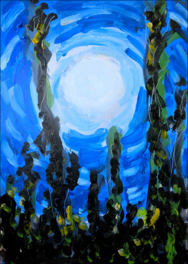 Peinture intitulée "Moonlight dance" par Jean Mirre, Œuvre d'art originale, Huile