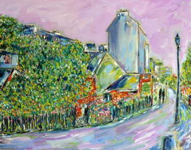 Painting titled "Rue des Saules" by Jean Mirre, Original Artwork, Oil