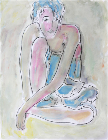 Pintura intitulada "Danseuse en tutu" por Jean Mirre, Obras de arte originais, Óleo