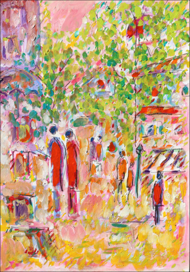 Painting titled "Pink day" by Jean Mirre, Original Artwork, Oil