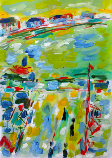 Malerei mit dem Titel "Abstract Marquet" von Jean Mirre, Original-Kunstwerk, Öl