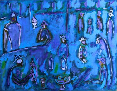 绘画 标题为“Blue Renoir” 由Jean Mirre, 原创艺术品, 油