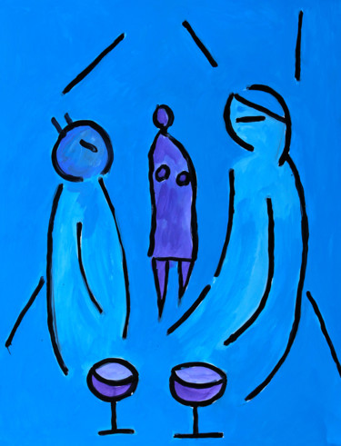 Bon vieux bistro Peinture intitulée "Bon vieux bistro" par Jean Mirre, Œuvre d'art originale, Huile