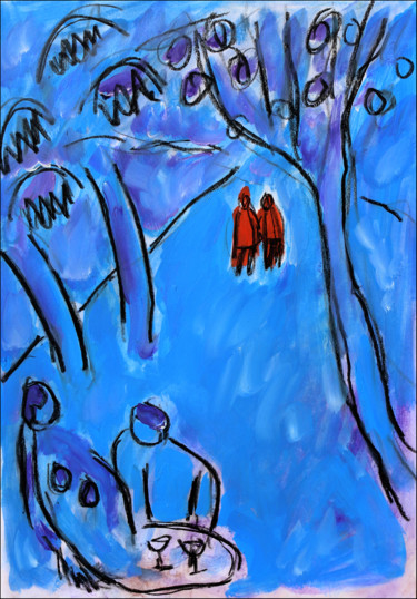 Картина под названием "Amour tropical" - Jean Mirre, Подлинное произведение искусства, Масло
