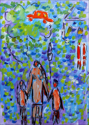 Peinture intitulée "Rêve de gosses" par Jean Mirre, Œuvre d'art originale, Huile