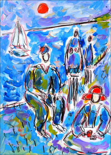 Malerei mit dem Titel "Le marin amoureux" von Jean Mirre, Original-Kunstwerk, Öl