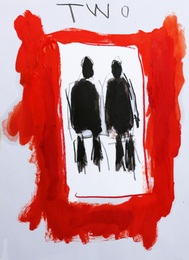 Schilderij getiteld "Two1" door Jean Mirre, Origineel Kunstwerk, Olie