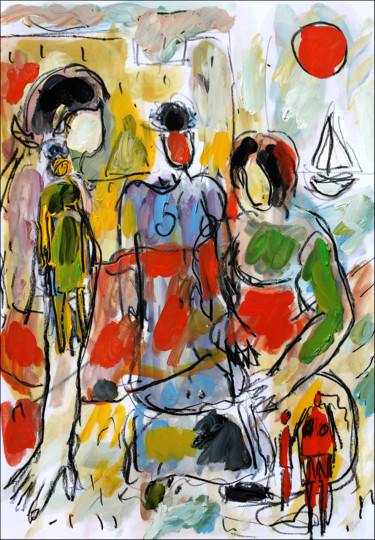 Painting titled "Truce" by Jean Mirre, Original Artwork, Oil