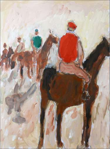 Peinture intitulée "Le défilé des jocke…" par Jean Mirre, Œuvre d'art originale, Huile