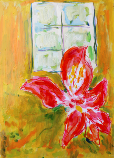Peinture intitulée "Fleur de peintre" par Jean Mirre, Œuvre d'art originale, Huile