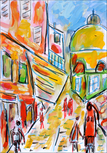 Peinture intitulée "Quartier St Paul" par Jean Mirre, Œuvre d'art originale, Huile