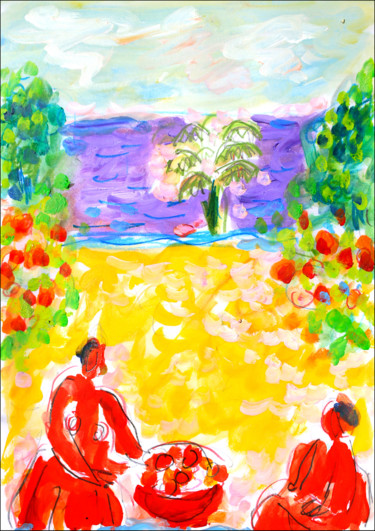 Peinture intitulée "Bientôt les vacances" par Jean Mirre, Œuvre d'art originale, Huile