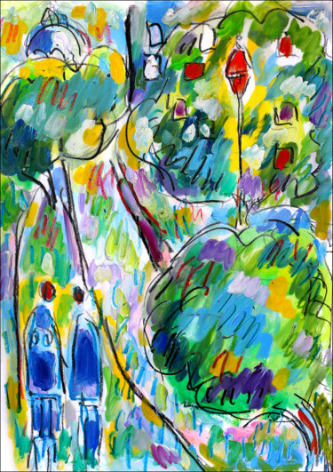 Картина под названием "Turbulent June" - Jean Mirre, Подлинное произведение искусства, Масло