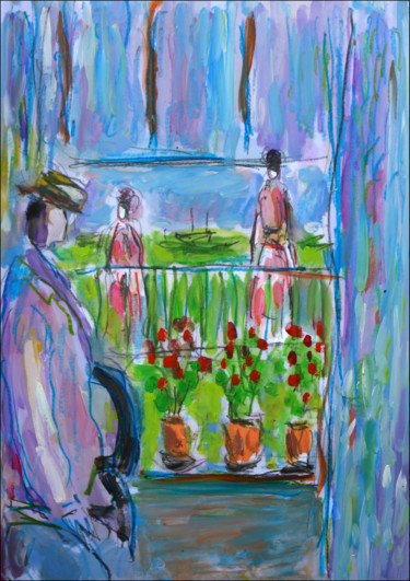 Peinture intitulée "Eugène Manet en Ang…" par Jean Mirre, Œuvre d'art originale, Huile
