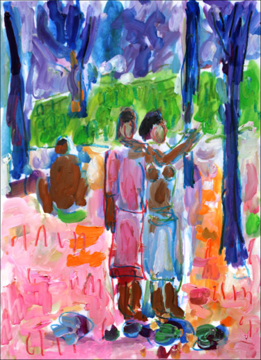 Peinture intitulée "L'appel d'après  Ga…" par Jean Mirre, Œuvre d'art originale, Huile