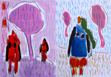 Картина под названием "Girls1" - Jean Mirre, Подлинное произведение искусства, Масло