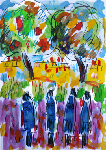 「Colors of youth」というタイトルの絵画 Jean Mirreによって, オリジナルのアートワーク, オイル