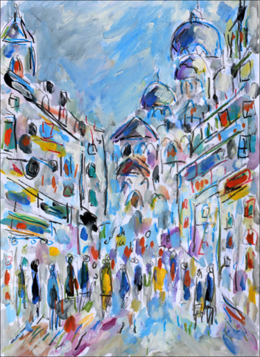 Pittura intitolato "Jour à Montmartre" da Jean Mirre, Opera d'arte originale, Olio