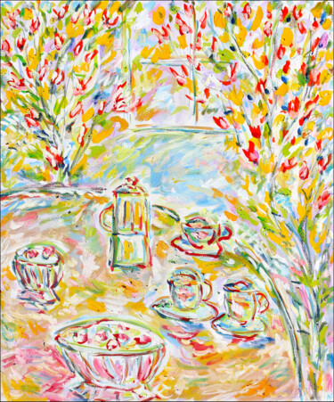Картина под названием "Tendresse1" - Jean Mirre, Подлинное произведение искусства, Масло Установлен на Деревянная рама для н…