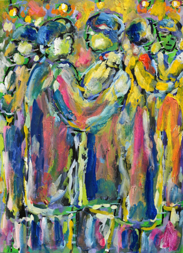 Malerei mit dem Titel "Tango" von Jean Mirre, Original-Kunstwerk, Öl