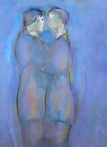 Peinture intitulée "Z'amants" par Jean Mirre, Œuvre d'art originale, Huile