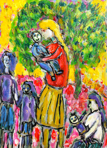 Peinture intitulée "Le chant de la Terr…" par Jean Mirre, Œuvre d'art originale, Huile