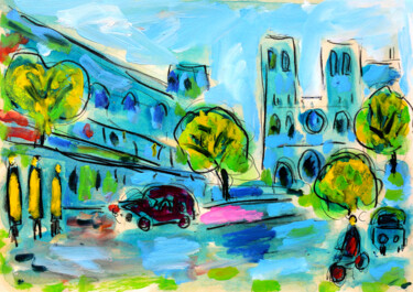 Peinture intitulée "Simple Paris" par Jean Mirre, Œuvre d'art originale, Huile