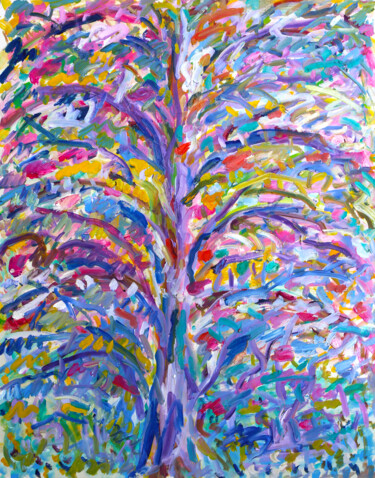 Peinture intitulée "Tropical tree" par Jean Mirre, Œuvre d'art originale, Huile