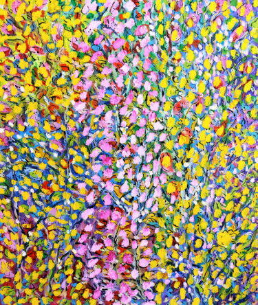 Картина под названием "Jasmin et mimosa" - Jean Mirre, Подлинное произведение искусства, Масло Установлен на Деревянная рама…