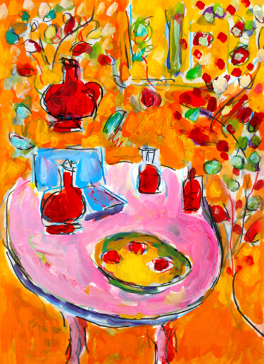 Peinture intitulée "Desserte" par Jean Mirre, Œuvre d'art originale, Huile