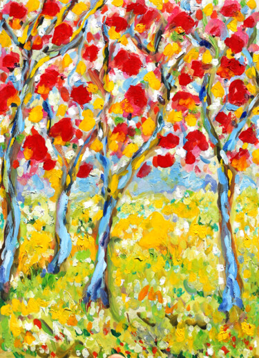 Картина под названием "Magnolias2" - Jean Mirre, Подлинное произведение искусства, Масло