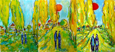 Peinture intitulée "L'approche" par Jean Mirre, Œuvre d'art originale, Huile
