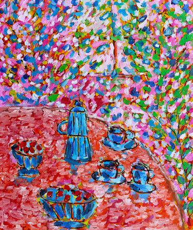 Peinture intitulée "Petit déj'xplosion" par Jean Mirre, Œuvre d'art originale, Huile Monté sur Châssis en bois