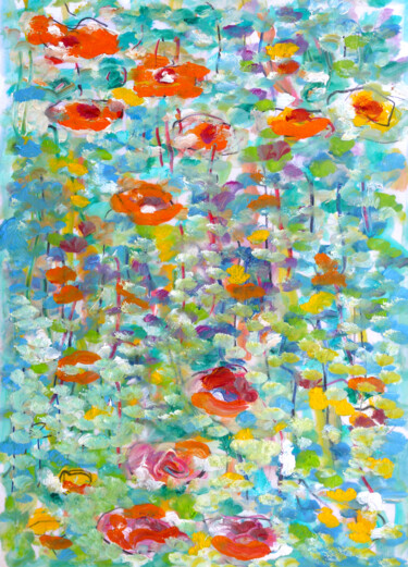 Картина под названием "Pond1" - Jean Mirre, Подлинное произведение искусства, Масло