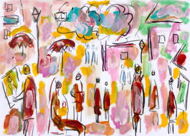 Pittura intitolato "Montmartre 2022" da Jean Mirre, Opera d'arte originale, Olio